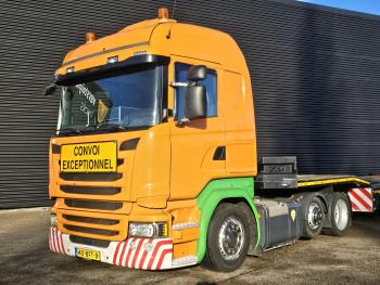 Scania R410 6x2 / RETARDER + NOOTEBOOM DIEPLADER